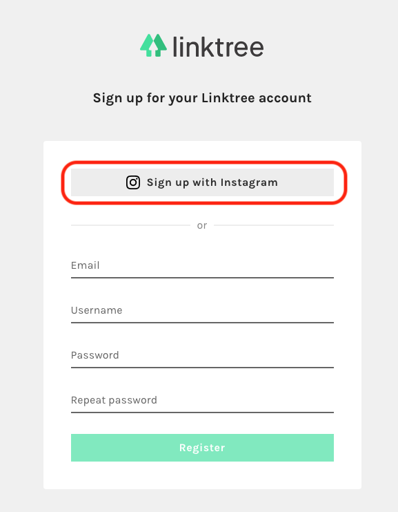Sign up with Instagramを使いサインアップしましょう。